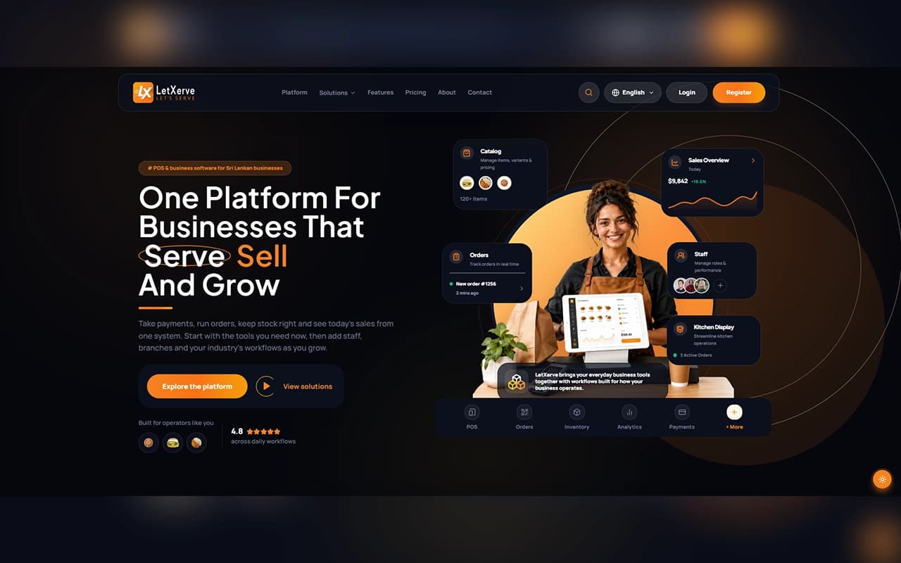 Screenshot of the LetXerve website